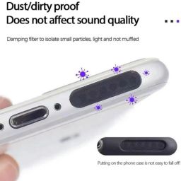 MAK Type C Port Adhesive Dust Protection Caps (6Pc),Dustproof Net Stickers (10S+10L) Power Port White Anti-dust Plug image 4