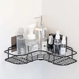 Bathroom Corner Shelf Organizer Storage Hanging Shower Caddy Rack (Black) Stainless Steel Wall Shelf-18