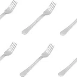 6 Pieces Desert Fork with Polka Handle design Stainless Steel Dessert Fork Set (Pack of 6, Silver) Stainless Steel Dessert Fork Set-19