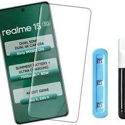VAlight Edge To Edge Tempered Glass for realme 15 5G, realme 15 5G UV 4D Curved Screen Protector Guard with Easy Installation Kit-image-55