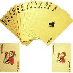 Stylish & Attractive Gold Plated Playing Cards For Magic, Poker, Teen Patti, Nightout Fun, Timepass, Build Numerogical Knowledge, Develope Brain skill-image-69