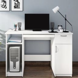 woodbuzz Athos Computer Table in Frosty White Finish-picture-49