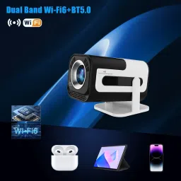 Livato HY320 Mini 4K Support Native 720P | Android 13 | WiFi & Bluetooth |Auto Keystone (5000 lm / 1 Speaker / Wireless / Remote Controller) Portable Projector image 5