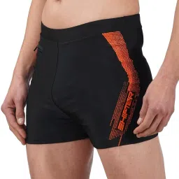 Chlorine Resistant Swimwear Swimsuit Swimming Shorts Trunk Costume For Men Printed Men Trunk Black, Orange Swimsuit-image-52