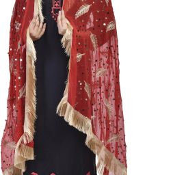 Chiffon Embellished Red Women Dupatta-image-12