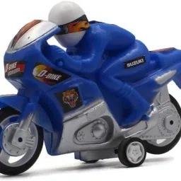 Medium size speed racing bike|motorcycle|power|motor bike toy blue color kid-image-23