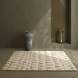 jaipur rugs Beige Geometrical Wool 5'3 ft X 7'6 ft Flat Weaves-picture-24