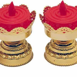 Night Decoration Lotus Shape Candle Light Battery Operated Diya (2 Pcs) Candle-15