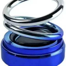 Solar Powered Rotating DUAL colour Perfume Car Air Freshener BLUE Diffuser-25