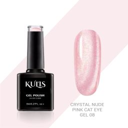 Crystal Nude Pink Cateye UV Gel Polish - Magnetic Cat Eye Effect UV Cured Gel 08 PINKCAT08-image-24