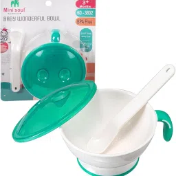 1pc Anti Skid Grinding Feeding Bowl with Spoon and Lid for Infant Baby - Polypropylene (PP)-image-24