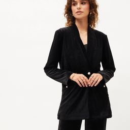 Women Solid Single Breasted Party Blazer-image-85