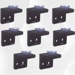 S.S (5 mm) L Bet, Glass Shelf support (BLACK) Mounting, Fixing Pegs Brackets, holder, Cup for Glass Shelves,Cabinet Display, (PACK OF 8) Shelf Bracket-20