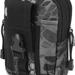 KRAPTICK Multi-Purpose Water-Proof Waist Bag with Dual Compartment, Waist Bag, Mobile Phone Holder, Waist Pack for Men, Women Camping Hiking Pouch - Stylish-image-8