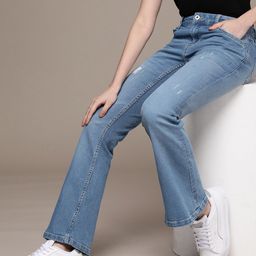 roadster Women Flared Mid Rise Blue Jeans-picture-33