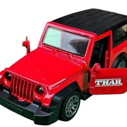 Diecast Thar Style Pullback Toy Car – Metal Body SUV Model for Kids Boys-4