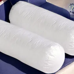 Round Microfibre Solid Bolster Pack of 2-image-83