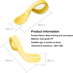 babymoon Learn to Eat Baby Self Feeding Set, Spoon and Fork along with Storage Box- Silicone image 3