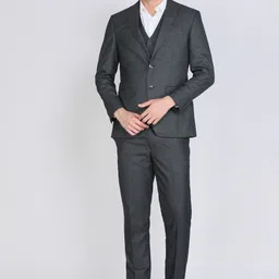 peter england Men Tuxedo Style Checkered Suit-picture-12