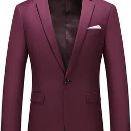 fivefeb Men Solid Single Breasted Formal Blazer-picture-11