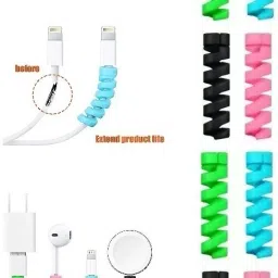 Hudabird Spiral Flexible Charger Cable Wire Saver ( pack of 8 ) Cable Protector-image-98
