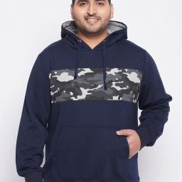 Men Full Sleeve Color Block Hooded Sweatshirt-image-48