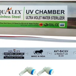 Pokar RO, Pure 304 SS UV Chamber 10"+ UV LED +2 elbow Suitable for RO-UV Filter Tap Mount Water Filter-picture-0
