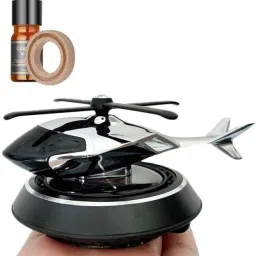 partizano Helicopter Design Auto Rotation Fan |For Car Dashboard with Perfume Diffuser 5ML Diffuser image 2