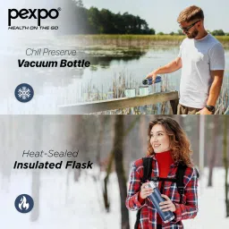 pexpo 1000ml 24 Hrs Hot and Cold Flask with Jute-bag Vacuum Insulated Flamingo 1000 ml Flask image 4