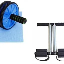 Ab Exerciser double Spring Tummy Trimme & Wheel Roller Fitness Accessory Kit Kit-image-89