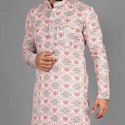Men Printed Cotton Blend Straight Kurta-image-93