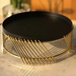 Black Aluminum Twirl Stand (D-12in, H-7in) Brass Cake Server-image-34