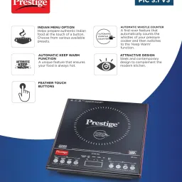 prestige 2000 W Induction Cooktop Touch Panel image 3