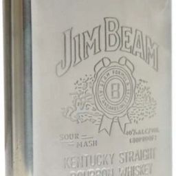 Jim Beam Embossed Design Stainless Steel Pocket Holder Hip Flask (295 ml, Silver) Hip Flask-image-37
