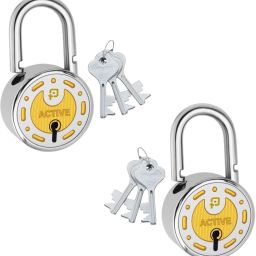 Active Silver Round Padlock 65mm 6 Keys 8 Levers Double Locking Padlock-image-28