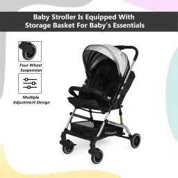 meditive Lightweight Stroller Compact Folding, Fully Reclining Sun Canopy with Rain Cover Travel system image 3