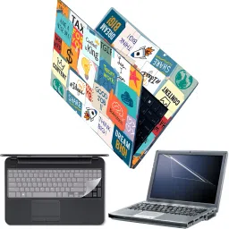 Techfit Full Body Laptop Skin with Screen Guard and Key Guard - Good Job Graffiti Combo Set-image-38
