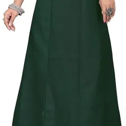 house of common COTTON PETTICOAT BOTTLE GREEN S34 Pure Satin, Pure Silk Petticoat-image-81