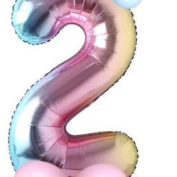 Solid Two/2 Number Toy Foil Balloon With Crown/Balloons For Birthday Party Decoration Balloon-22