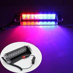 Auto Hub Waterproof 8 LED Red Blue Police Flashing Light for All Cars- Material: Metal & Plastic, 1 Unit image 5
