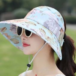 AlexVyan Sun Visor Cap 5" Wide Brim Summer Cap UV Protection Breathable Beach Sun Hat-image-59