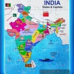 India Map Jigsaw Puzzle for Kids - in Eco Friendly Jut Potli-image-7
