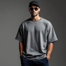 urgear Men Solid Round Neck Cotton Blend Grey T-Shirt-picture-31