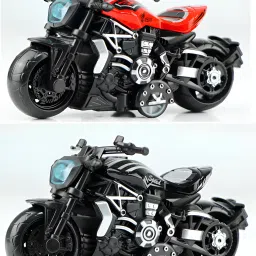 Pack of 2 Mini Route Cruiser Motorcycle Alloy Metal Pull Back Toy Bike for Kids-5
