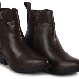 fausto Mid Ankle Flared Heel Side Zipper Winter Boots|Dress Boot|Office Boot Boots For Women-picture-10