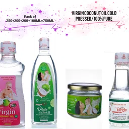 greennut Extra Virgin Coconut Oil Pack of 250+200+200+100ml Hair Oil-picture-31