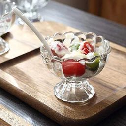 Glass Dessert Bowl Ice Cream Bowls, Salad Dessert Serving Bowls, Tableware Set, 120 ml, Crystal Clear (6 pcs ) Ice Cream Cup, Salad Serving Bowl, Pudding - Dessert Bowl, 120 ml-image-35