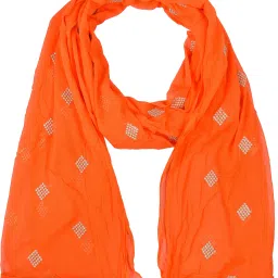 Chiffon Embroidered Orange Women Dupatta-image-17