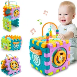 Educational Learning Cube with Music Activity Center Play Square Musical Toys-image-20