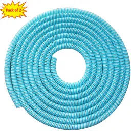 Epaal 2 Pcs Spiral Triple Color 1.4 Meters Each-Full Size (Cyan) Cable Protector-image-29